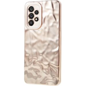 MOBILCOVERS.DK Samsung Galaxy A53 (5G) Skinnende Fleksibel Plastik Cover - Bølget Design - Guld