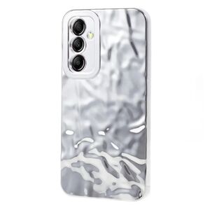 MOBILCOVERS.DK Samsung Galaxy A24 Skinnende Fleksibel Plastik Cover - Bølget Design - Sølv