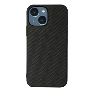 MOBILCOVERS.DK iPhone 15 Plastik Cover m. Carbon Tekstur - Sort