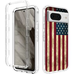 MOBILCOVERS.DK Google Pixel 8 2-i-1 Hybrid Plastik Cover - USA