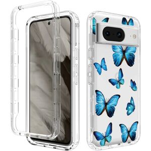 MOBILCOVERS.DK Google Pixel 8 2-i-1 Hybrid Plastik Cover - Sommerfugle