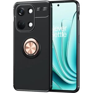 MOBILCOVERS.DK OnePlus Nord 3 (5G) Fleksibelt Cover m. Magnetisk Ring Kickstand - Sort m. Rose Gold Ring