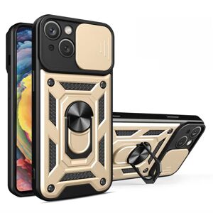 MOBILCOVERS.DK iPhone 15 Plus Håndværker Cover m. Magnetisk Kickstand & Cam Slider - Guld