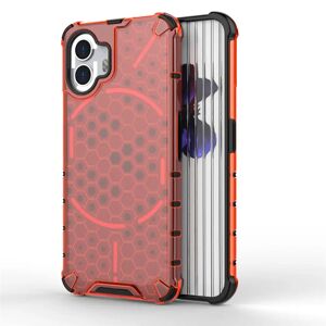 MOBILCOVERS.DK Nothing Phone (2) Honeycomb Pattern Hybrid Cover - Rød