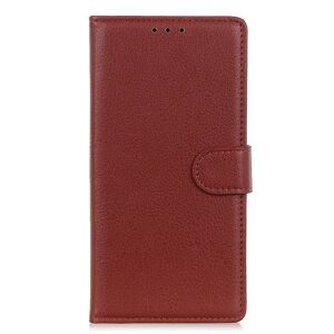 MOBILCOVERS.DK Sony Xperia 5 V Litchi Læder Cover m. Pung - Brun