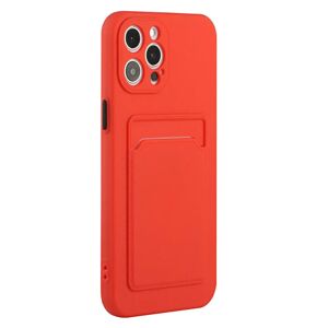 MOBILCOVERS.DK iPhone 15 Pro Fleksibelt Plastik Cover m. Kortholder - Rød
