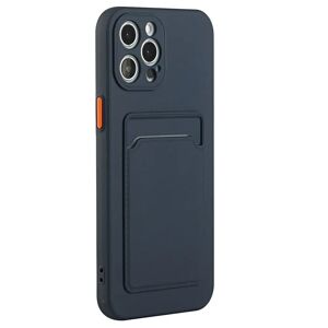 MOBILCOVERS.DK iPhone 15 Pro Fleksibelt Plastik Cover m. Kortholder - Mørkeblå