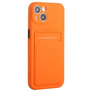 MOBILCOVERS.DK iPhone 15 Fleksibelt Plastik Cover m. Kortholder - Orange
