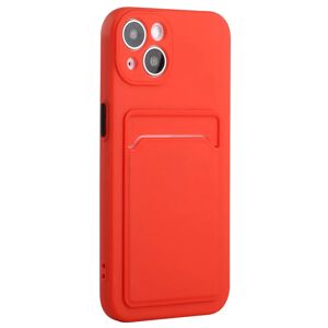 MOBILCOVERS.DK iPhone 15 Fleksibelt Plastik Cover m. Kortholder - Rød