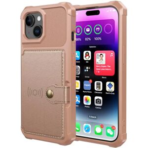 MOBILCOVERS.DK iPhone 15 Hybrid Cover m. Pung - Rose Gold