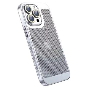 MOBILCOVERS.DK iPhone 15 Hullet Plastik Cover m. Kameralinse Beskyttelse - Sølv
