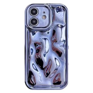 MOBILCOVERS.DK iPhone 12 Fleksibel Plastik Cover m. Skinnende og Ujævn Overflade - Blå