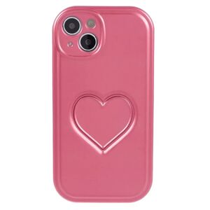 MOBILCOVERS.DK iPhone 15 Fleksibelt Plastik Cover m. Hjerte - Pink
