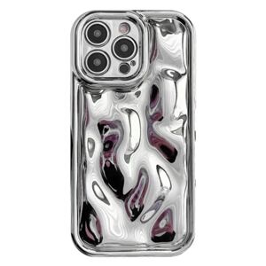 MOBILCOVERS.DK iPhone 15 Pro Fleksibel Plastik Cover m. Skinnende og Ujævn Overflade - Sølv