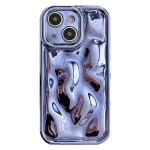 MOBILCOVERS.DK iPhone 15 Fleksibel Plastik Cover m. Skinnende og Ujævn Overflade - Blå