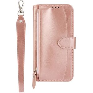 MOBILCOVERS.DK Samsung Galaxy A25 (5G) Læder Cover m. Lynlåslomme & Strop - Rose Gold