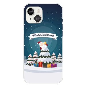 MOBILCOVERS.DK iPhone 15 Plus Fleksibelt Plastik Jule Cover - Merry Christmas - Julemanden i Juletræ