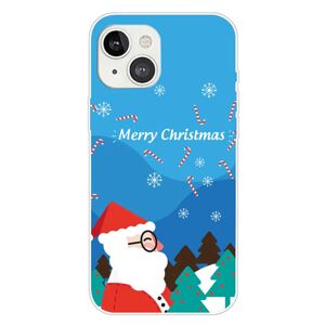 MOBILCOVERS.DK iPhone 15 Plus Fleksibelt Plastik Jule Cover - Merry Christmas - Julemanden i Snevejr
