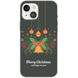 MOBILCOVERS.DK iPhone 15 Plus Fleksibelt Plastik Jule Cover - Merry Christmas - Julekrans og Juleklokke