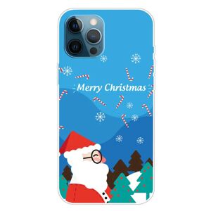 MOBILCOVERS.DK iPhone 15 Pro Fleksibelt Plastik Jule Cover - Merry Christmas - Julemanden i Snevejr