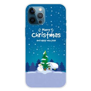 MOBILCOVERS.DK iPhone 15 Pro Fleksibelt Plastik Jule Cover - Merry Christmas - Snemand & Juletræ