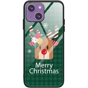 MOBILCOVERS.DK iPhone 15 Jule Cover m. Glasbagside - Merry Christmas - Rensdyr