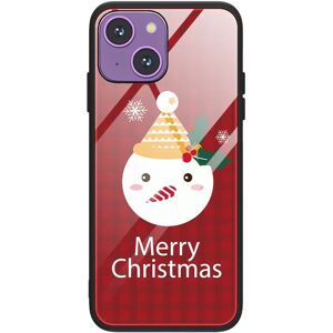 MOBILCOVERS.DK iPhone 15 Jule Cover m. Glasbagside - Merry Christmas - Snemand