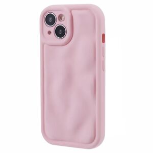 MOBILCOVERS.DK iPhone 15 Fleksibelt Plastik Cover m. Bølget Design V2 - Mat Pink