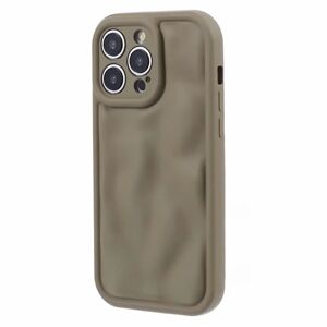 MOBILCOVERS.DK iPhone 15 Pro Fleksibelt Plastik Cover m. Bølget Design V2 - Mat Brun