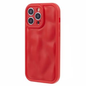 MOBILCOVERS.DK iPhone 15 Pro Fleksibelt Plastik Cover m. Bølget Design V2 - Mat Rød