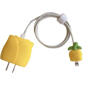 MOBILCOVERS.DK Apple 18W / 20W Silikone Oplader Beskytter - Tulipan - Gul