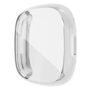 MOBILCOVERS.DK Fitbit Versa 4 / Sense 2 Fleksibelt Plastik Cover m. Indbygget Skærmbeskyttelse - Sølv