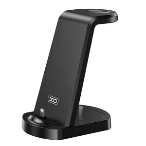 XO WX035 3-i-1 Charging Station 15W m. 2 x Lightning & Trådløs Apple Watch Pad - Sort