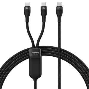 Baseus Flash Series 2-i-1 100W USB-C Multi Kabel - 1.5m - Sort