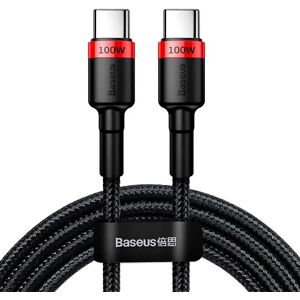 Baseus Cafule Flash 100W PD USB-C til USB-C Kabel - 2m - Sort / Rød