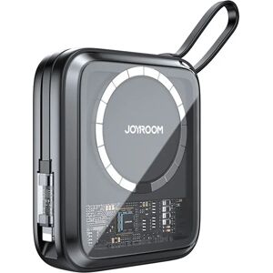 JoyRoom 22.5W Magnetisk Powerbank m. Indbygget Lightning Kabel - 10.000mAh - Sort