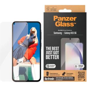 Samsung Galaxy A55 (5G) PanzerGlass Ultra Wide Fit Re:fresh Skærmbeskyttelse m. EasyAligner - Platinum Strength - Gennemsigtig