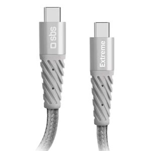 SBS Extreme Collection USB-C til USB-C Flettet Aramid Fiber Kabel - 1.5 Meter - 480 mbit/s - Sort