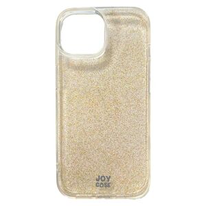 iPhone 15 Joy Case Hybrid Glitter Cover - Gennemsigtig / Guld