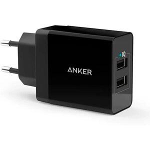 Anker 24W Vægoplader m. 2 x USB-A - Sort