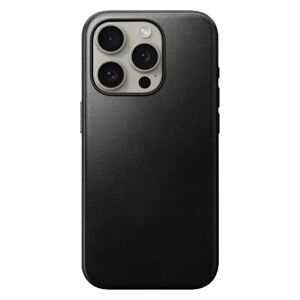 Nomad iPhone 15 Pro Modern Horween Leather Cover - MagSafe Kompatibel - Sort