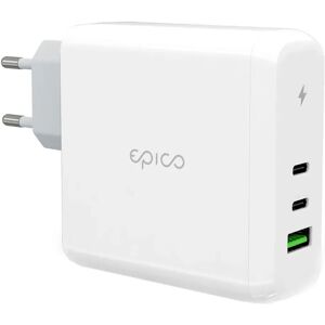 Epico Vægoplader PD 100W GaN m. 2 x USB-C & 1 x USB-A - Hvid