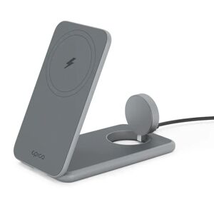 Epico Mag+ Charging Stand - 3-i-1 Trådløs Oplader - MagSafe Kompatibel - Space Grey