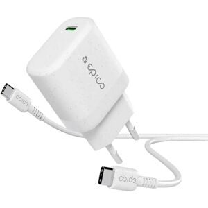 Epico Resolve USB-C Vægoplader PD 30W GaN m. USB-C til USB-C Kabel 1.2m - Hvid