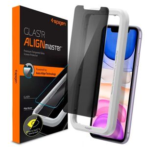 iPhone 11 Spigen Alignmaster Glas.tR Privacy Skærmbeskyttelse - Case Friendly - Gennemsigtig