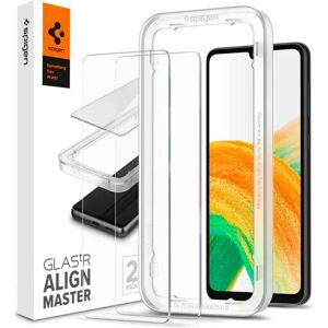 Samsung Galaxy A33 (5G) Spigen Alignmaster Glas.tR Skærmbeskyttelse - 2 Pack - Case Friendly - Gennemsigtig