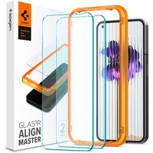 Nothing Phone (1) Spigen Alignmaster Glas.tR Skærmbeskyttelse - 2 Pack - Case Friendly - Gennemsigtig