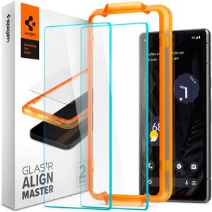 Google Pixel 7A Spigen Alignmaster Glas.tR Skærmbeskyttelse - 2 Pack - Case Friendly - Gennemsigtig