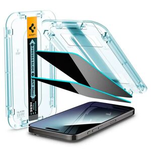 iPhone 15 Pro Spigen EZ Fit Glas.tR Privacy Skærmbeskyttelse - 2 Pack - Case Friendly - Gennemsigtig