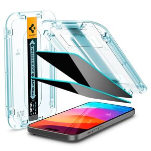 iPhone 15 Spigen EZ Fit Glas.tR Privacy Skærmbeskyttelse - 2 Pack - Case Friendly - Gennemsigtig